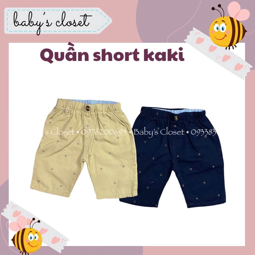 Quần short kaki họa tiết mỏ neo cho bé trai BABY'S CLOSET - Quần đùi kaki cho bé từ 9-25kg mặc đi học đi chơi thoải mái.