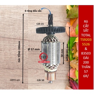 Rotor rô to máy cắt sắt total , ruột 3t5 thân 57 6 răng