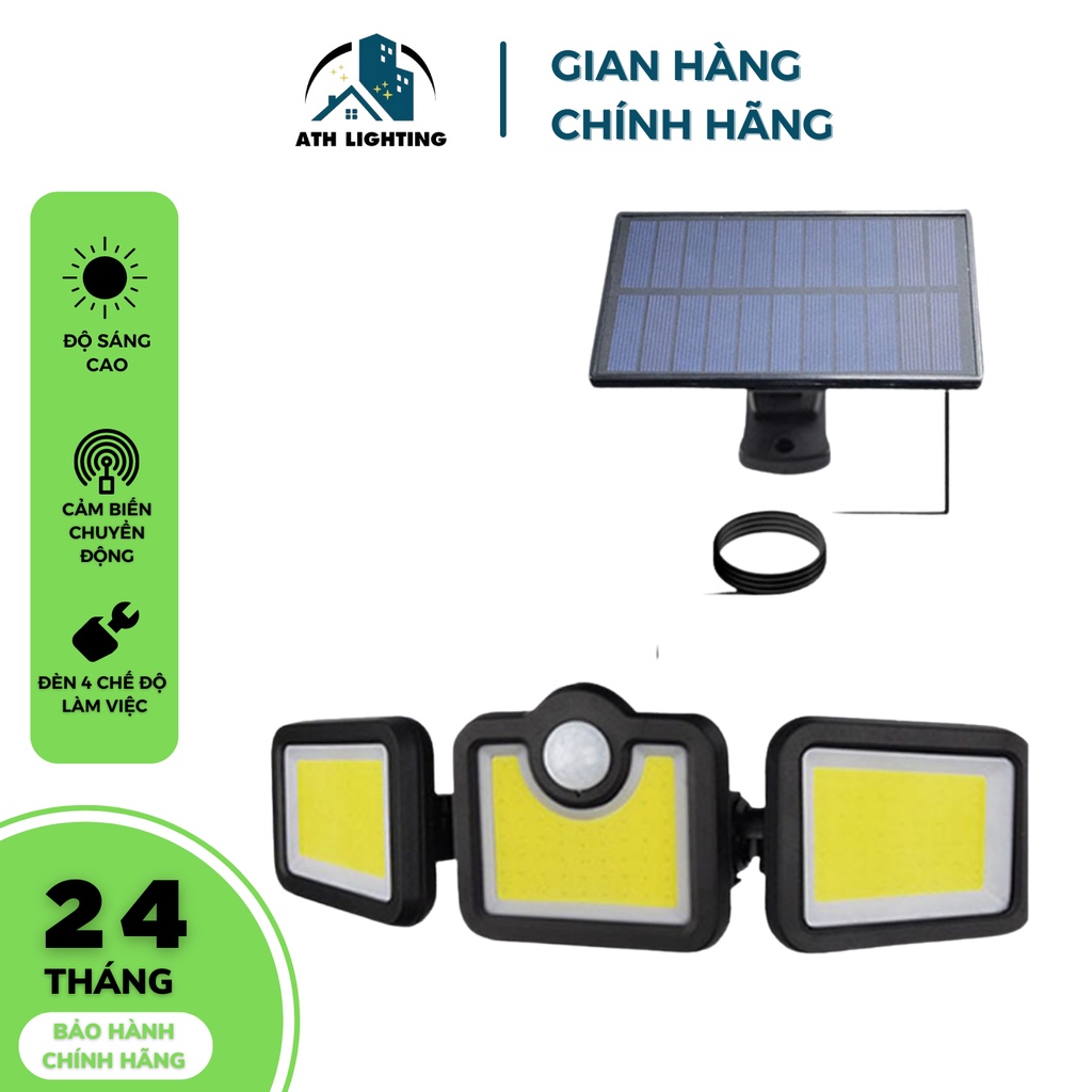 Đèn năng lượng mặt trời cảm ứng ATH LIGHTING tự động bật tắt, loại đèn led năng lượng cảm biến người cao cấp