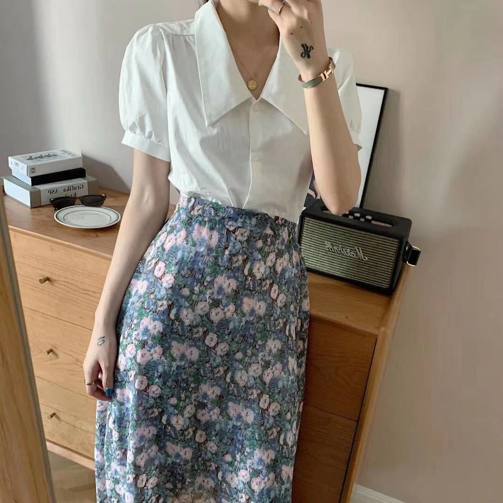 Chân váy dài tiểu thư 2 lớp vải voan hàn có lớp lót freesize hàng QC cao cấp kèm túi zip | BigBuy360 - bigbuy360.vn