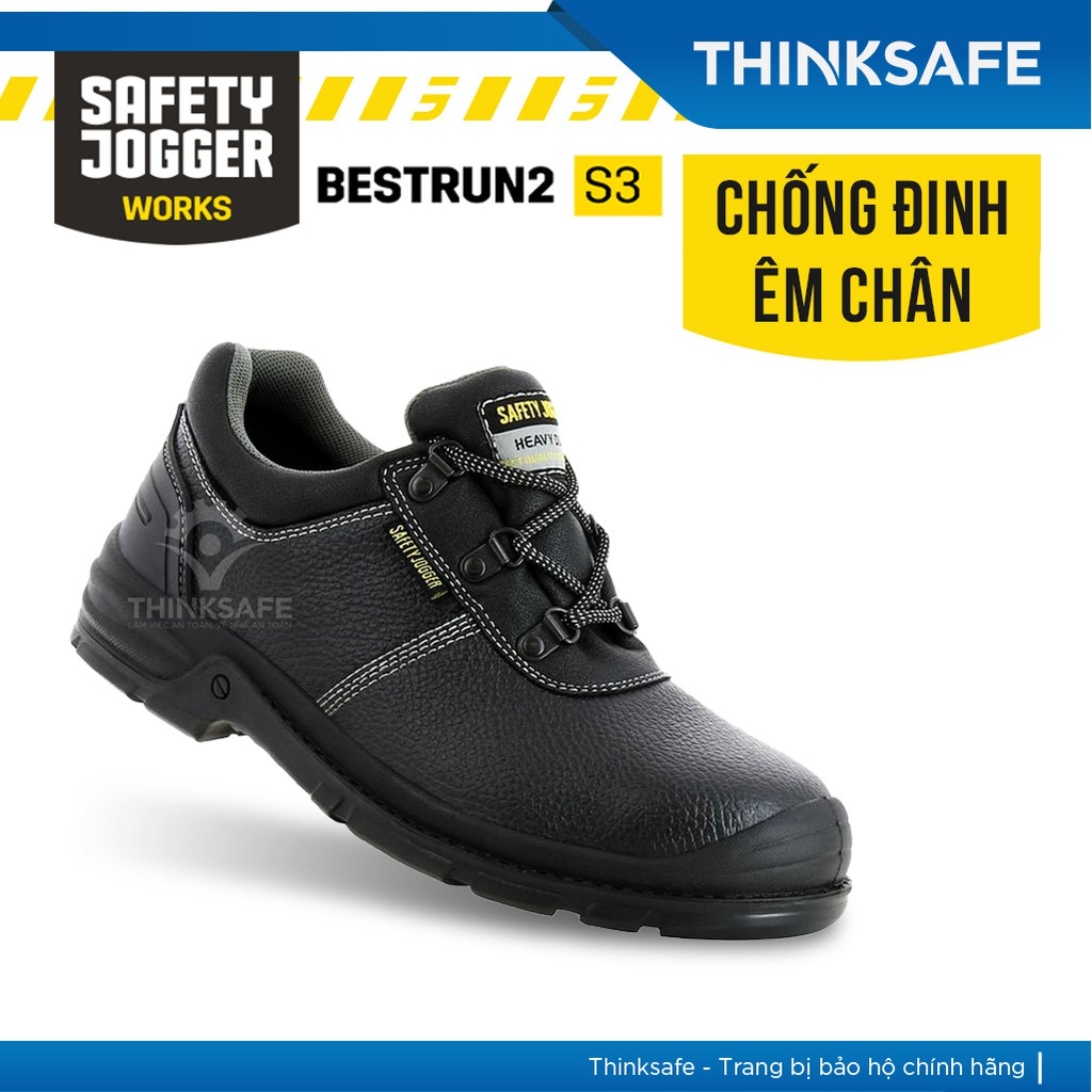 Giày bảo hộ lao động nam Jogger Thinksafe da bò thoáng khí, chống thấm nước, chống đinh, giày công trường - Bestrun2