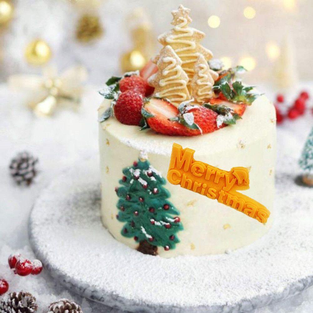 Khuôn Làm Bánh Quy / Sô Cô La Bằng Silica gel Hình Chữ Merry Christmas Dùng Trang Trí Giáng Sinh