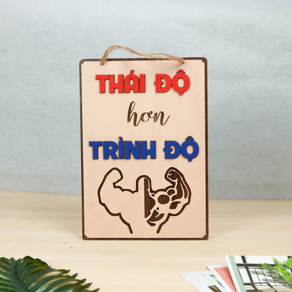 Bảng gỗ decor SLOGAN TRANG TRÍ cửa hiệu văn phòng Kèm quà tặng 17k mỗi đơn hàng