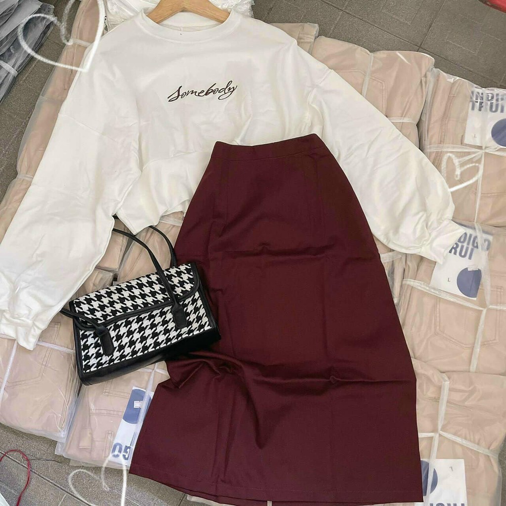 Set áo thêu + chân váy A