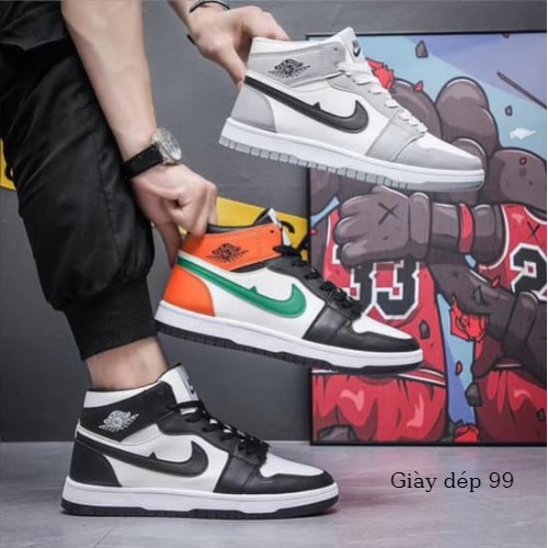 Giày Jordan cổ cao , giày nam jd màu đen trắng, đỏ, xám hàng chuẩn đẹp y hình năm 2021 | BigBuy360 - bigbuy360.vn