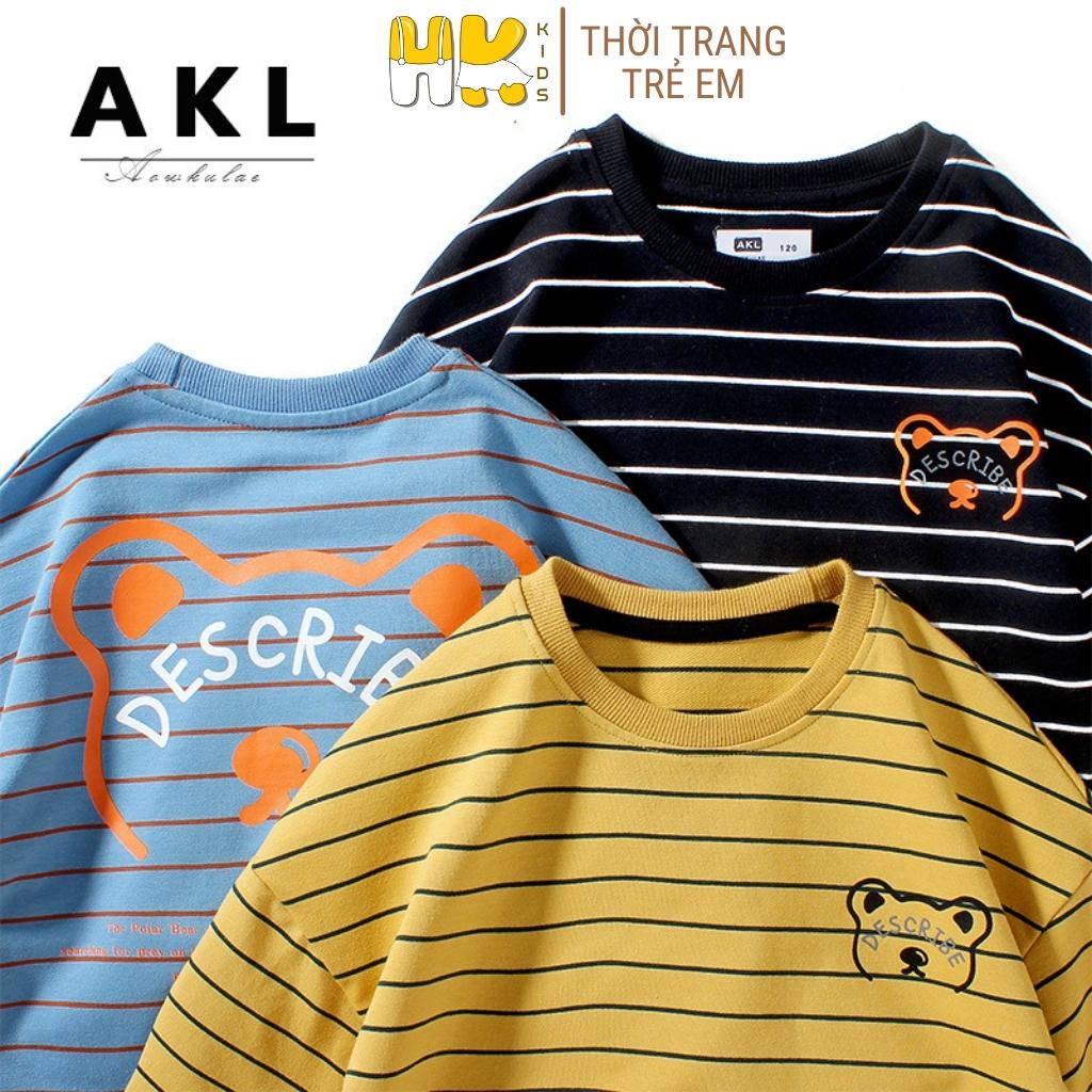 Áo thun dài tay bé trai AKL, hàng cao cấp chất COTTOT mềm mịn, họa tiết gấu cho bé từ 4 đến 15 tuổi - HK KIDS (2962)