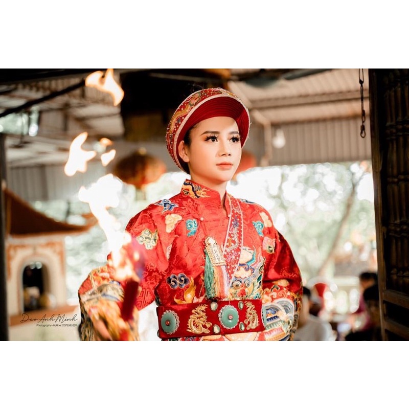 Phụ kiện hầu đồng - Nạm chéo , mạn chéo hầu Quan đính cườm