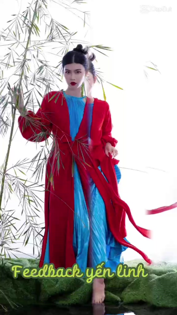 Sét áo dài tứ thân cách điệu cùng áo yếm dập ly đơn giản phù hợp cho các nàng chụp sen hồ , ngoại cảnh ,... | BigBuy360 - bigbuy360.vn