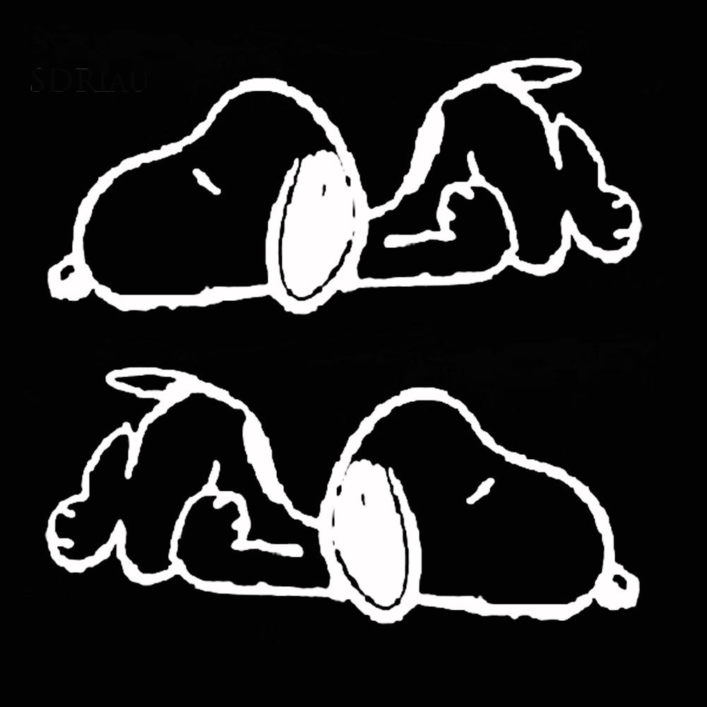 Cặp hình dán kính chiếu hậu xe hơi họa tiết chó Snoopy hoạt hình ngộ nghĩnh dễ thương