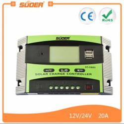 Bộ điều khiển sạc năng lượng mặt trời thông minh 12V , 24V - 20A Suoer - ST-C1220