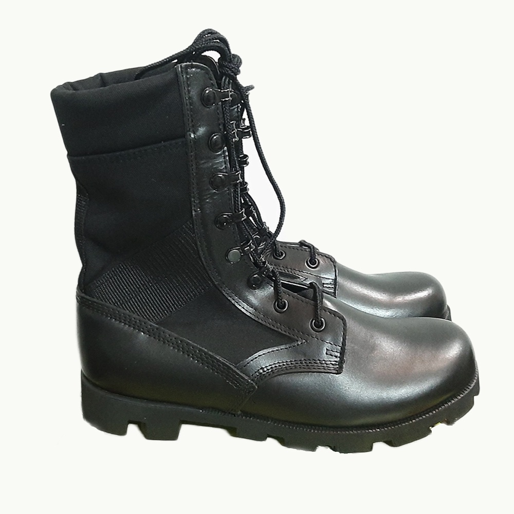 Giày ghệt nam SQ - ASECO 32 cổ cao. Giay boots lính NATO tiêu chuẩn MỸ màu đen da bò đế cao su