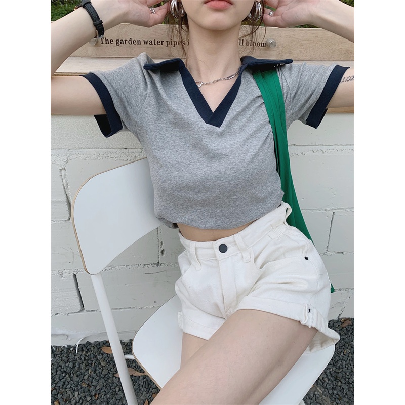 Áo polo Tay Ngắn Dáng Rộng Thời Trang Mùa Hè Dễ Phối Đồ Cho Nữ