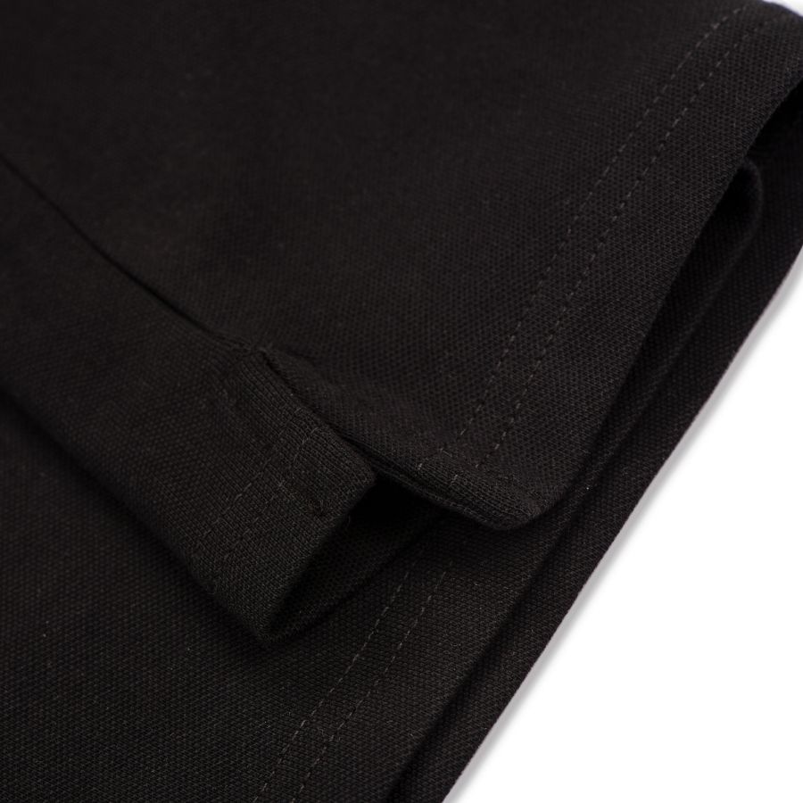Áo thun Polo nam cao cấp 100% cotton PERFECTMEN vải cá sấu màu đen co giãn 4 chiều thoáng mát xuất xịn sang trọng