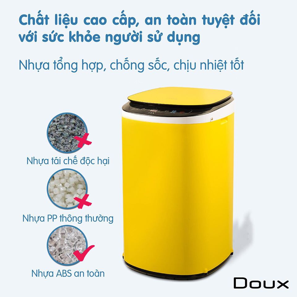Máy giặt Mini DOUX- Giặt vắt tự động và làm khô 70%