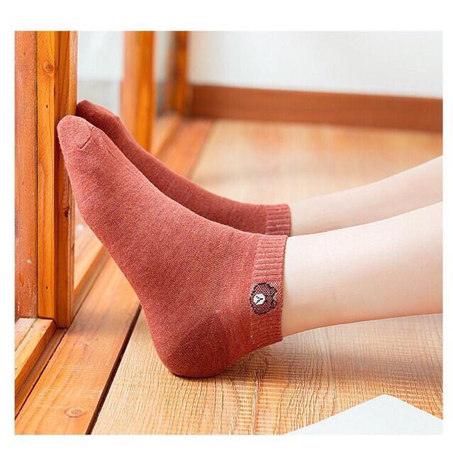 Set 10 Đôi Tất Thêu Hình Gấu Cute Siêu Hot Loại 1