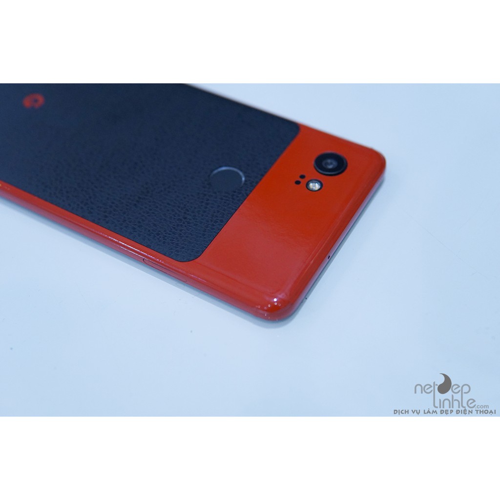 GooglePixel 2XL – Dán Film 3M màu đỏ trơn kết hợp vân Da đen F15+F6