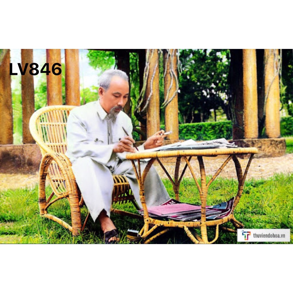 TRANH TREO TƯỜNG BÁC HỒ VẢI CANVAS KIM TUYẾN CAO CẤP - MELYHOME