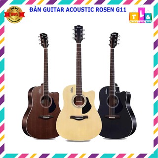 [Ghi-ta Chính hãng giá rẻ] Đàn Guitar Acoustic Rosen G11 gỗ nguyên tấm (Solid Spruce) - tặng kèm bao và pick gảy
