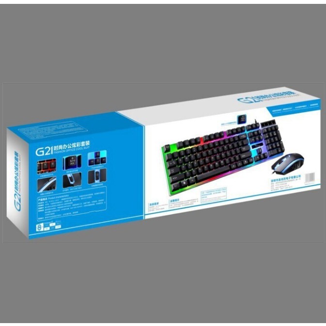 Bộ Bàn Phím Gaming có dây Kèm Chuột Máy Tính Con Báo Có LED 7 Màu Ấn Tượng