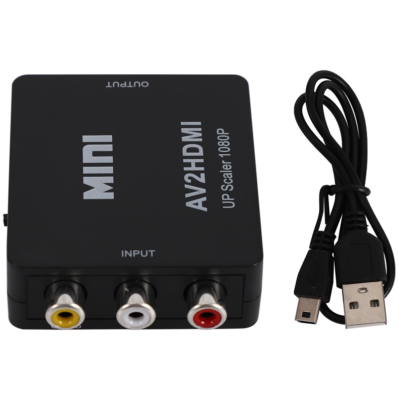 RCA to HDMI, AV to HDMI, 1080P Mini RCA Composite CVBS AV to HDMI HD Video Audio Adapter for Xbox PS3 PS4 STB VHS VCR Camera DVD Game Player