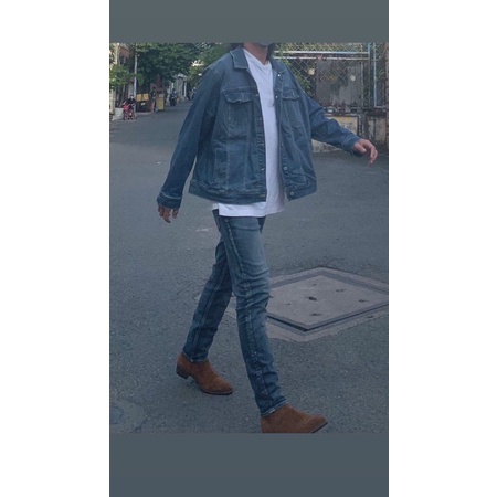 Quần Jeans Nam Ống Côn Slimfit Slim fit Giordano korea