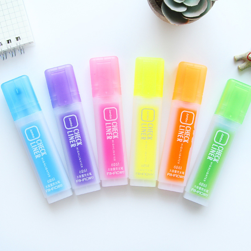 【YUKV】Small Fresh Italian Student Prize Large Capacity Color Highlighter Graffiti Marker Pen