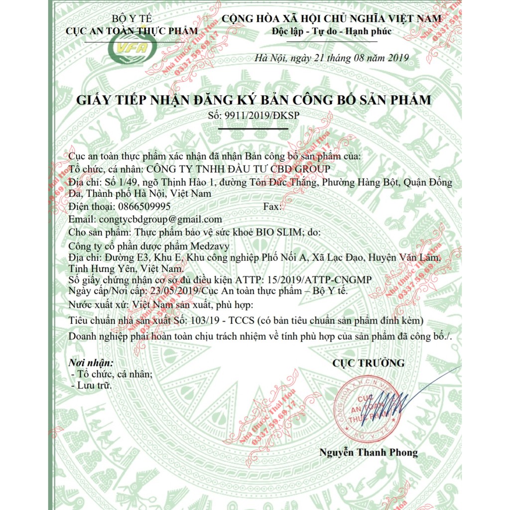 TRÀ GIẢM CÂN BIOSLIM  - HỘP 40 TÚI