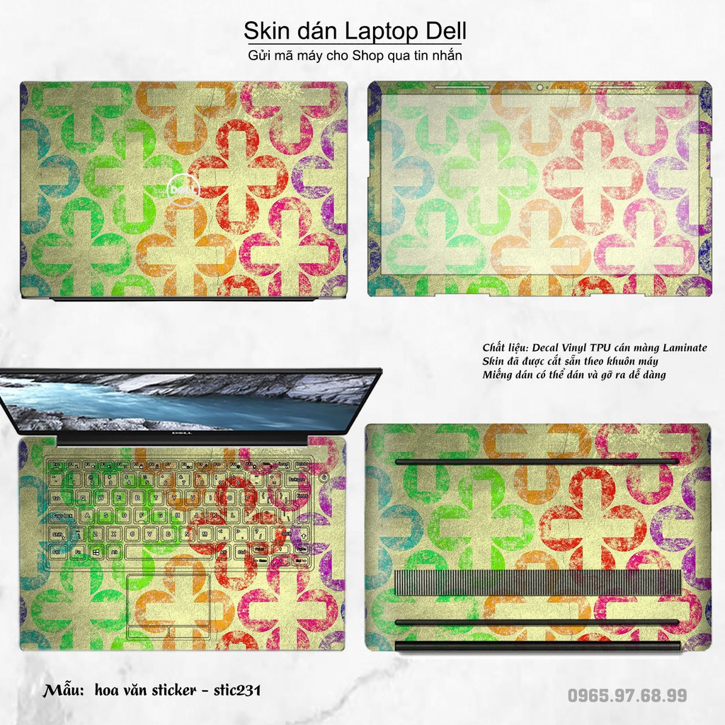Skin dán Laptop Dell in hình Hoa văn sticker _nhiều mẫu 37