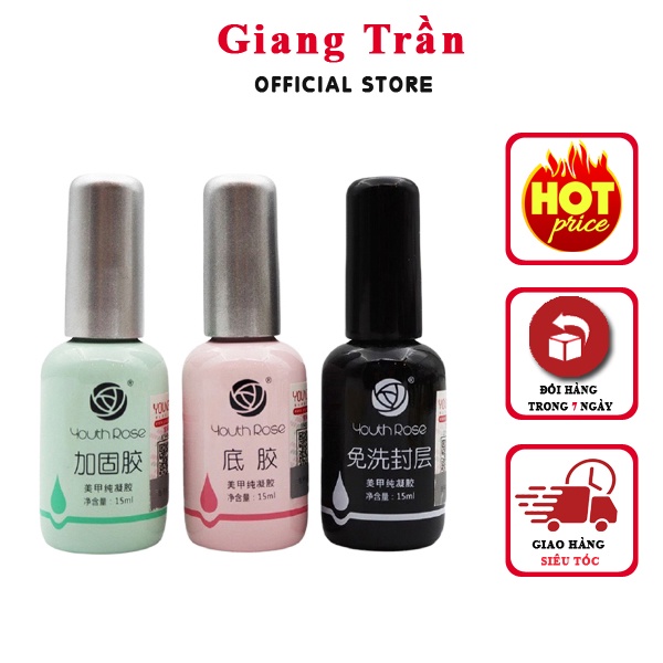 Base Top Cứng móng hoa hồng sơn bóng & bền cực tốt cho người làm nail