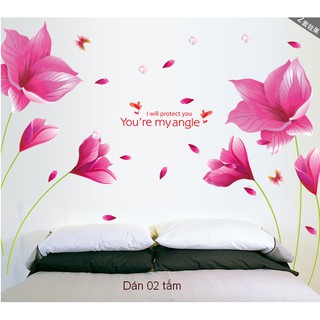 Decal trang trí đóa hoa đỏ