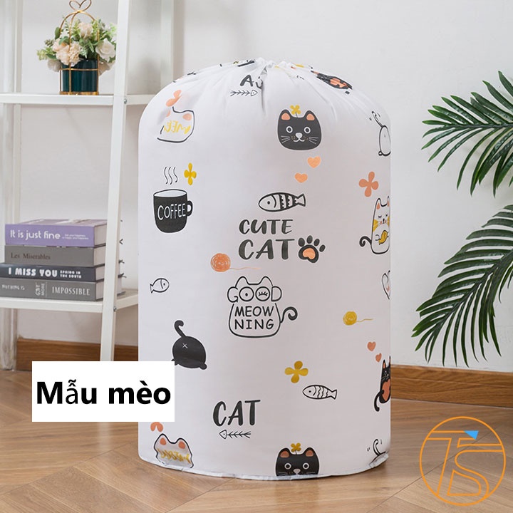 Túi Đựng Lưu Trữ Chăn Bông Quần Áo Bằng PEVA Có Dây Rút 45x84cm Nhiều Mẫu Họa Tiết Đẹp