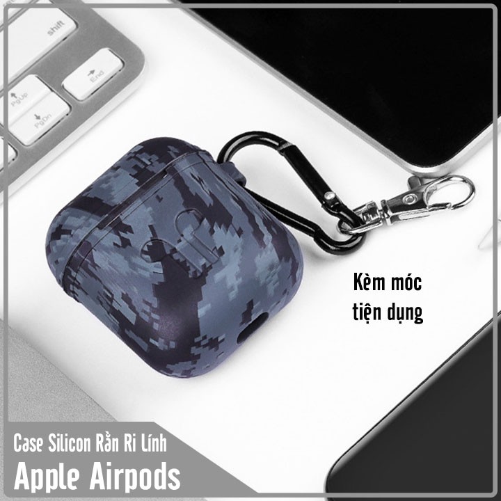 Túi đựng silicon cho tai nghe Airpods rằn ri lính