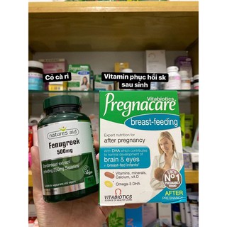 Combo Pregnacare breast-feeding + Cỏ lợi sữa cà ri của UK