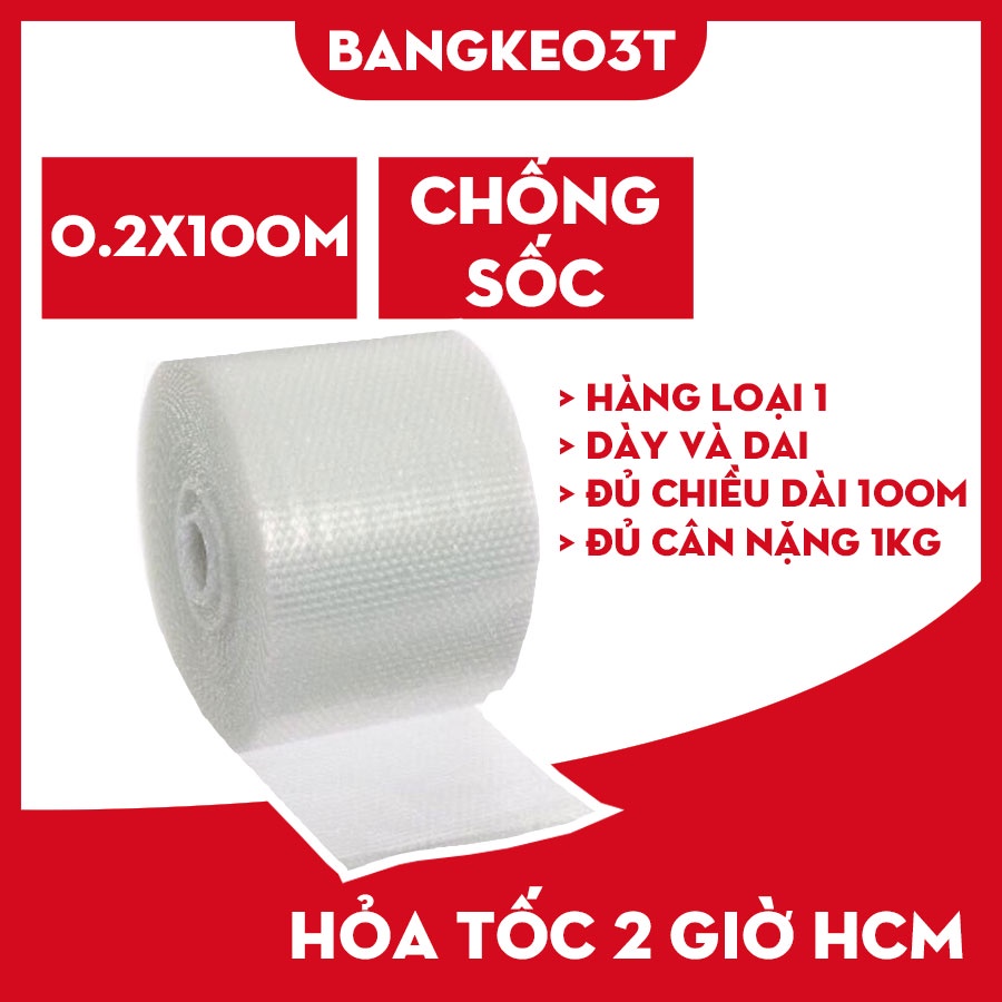 Cuộn Bóng Khí, Chống Sốc, Xốp Nổ, Màng Xốp Hơi Đóng Hàng 0.2x100 m