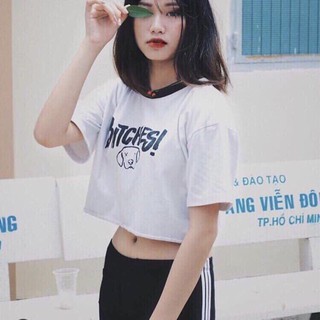 Áo croptop in  Bitches (có hình thật)