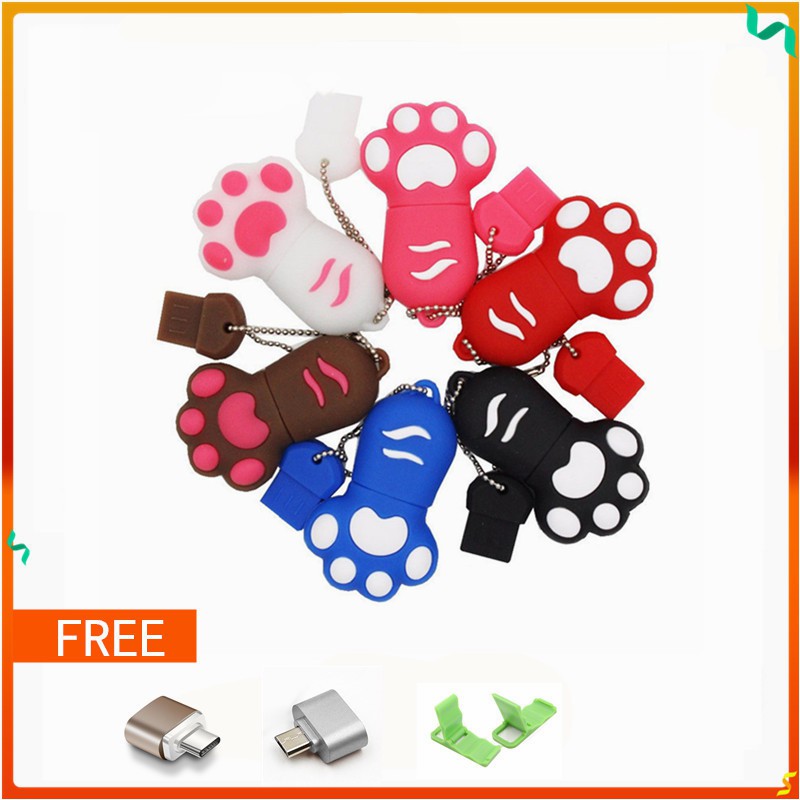 USB 2.0 dung lượng 1TB hình bàn chân gấu thiết kế đáng yêu