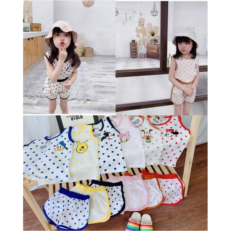 Bộ ba lỗ cho bé 9-25kg, chất cotton chính phẩm siêu đẹp
