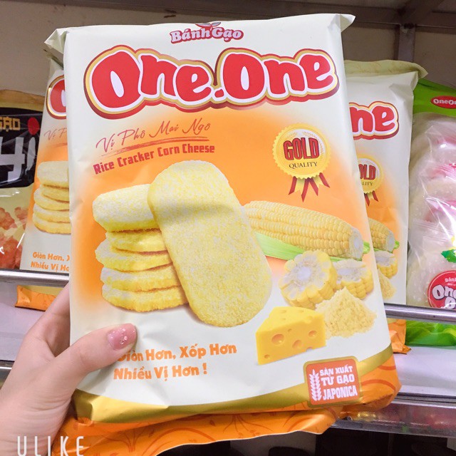 BÁNH GẠO ONE ONE THƠM GIÒN VỊ BÒ NƯỚNG, NGỌT DỊU, MẬT ONG, PHÔ MAI NGÔ.GÓI LỚN 181GR