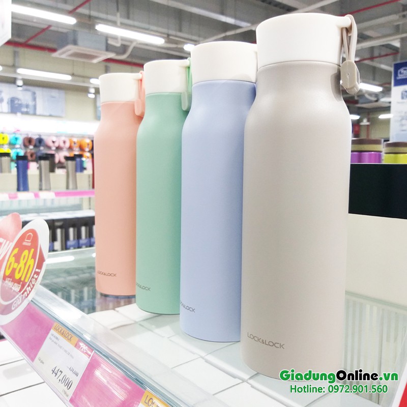 Bình Giữ Nhiệt Lock&amp;Lock Name Tumbler LHC4125 PIK 500ml Mẫu Mới Màu Hồng - Larva Store