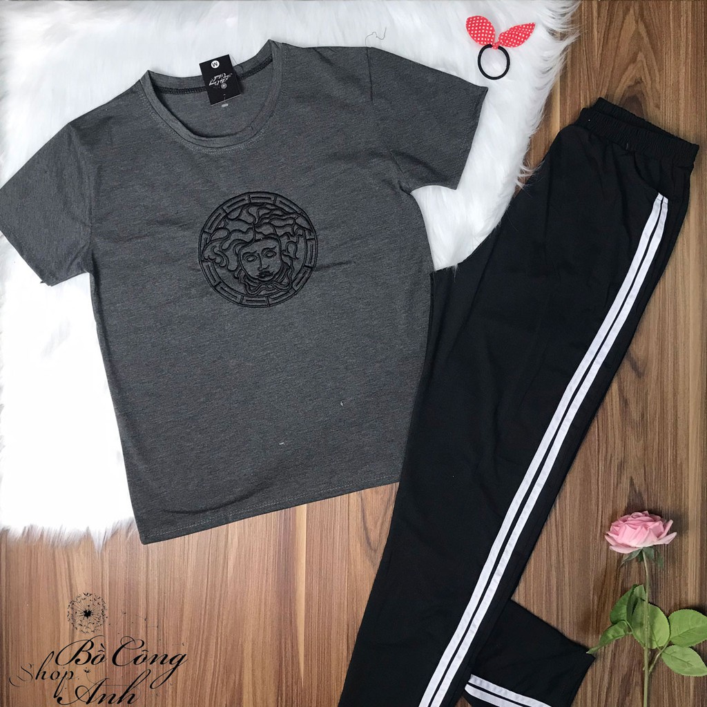 Đồ bộ nữ vải cotton Thiêu logo mềm mại thoáng mát không xù không chùn | BigBuy360 - bigbuy360.vn