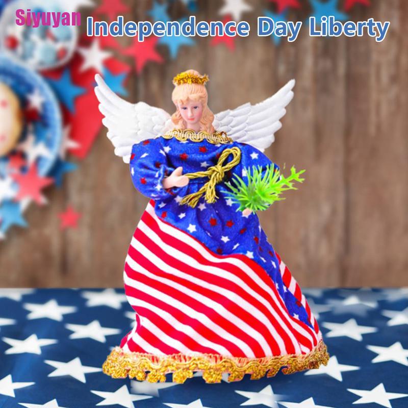 [Siyuyan] Independence Day Angel Doll Statue Fair Angels Resin Sculpture Statue Of Liberty