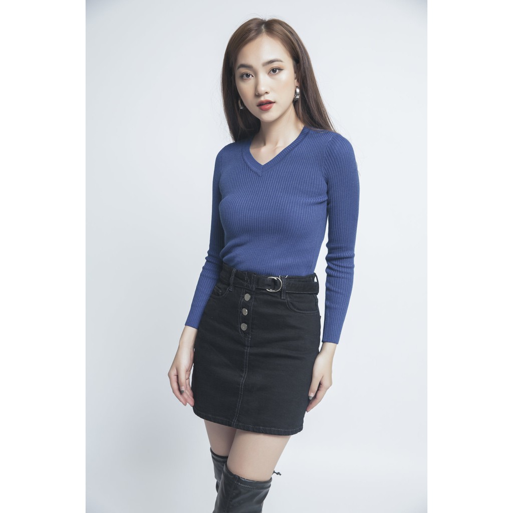 Áo len Nữ cổ V dáng ôm IVY moda MS 58P0046