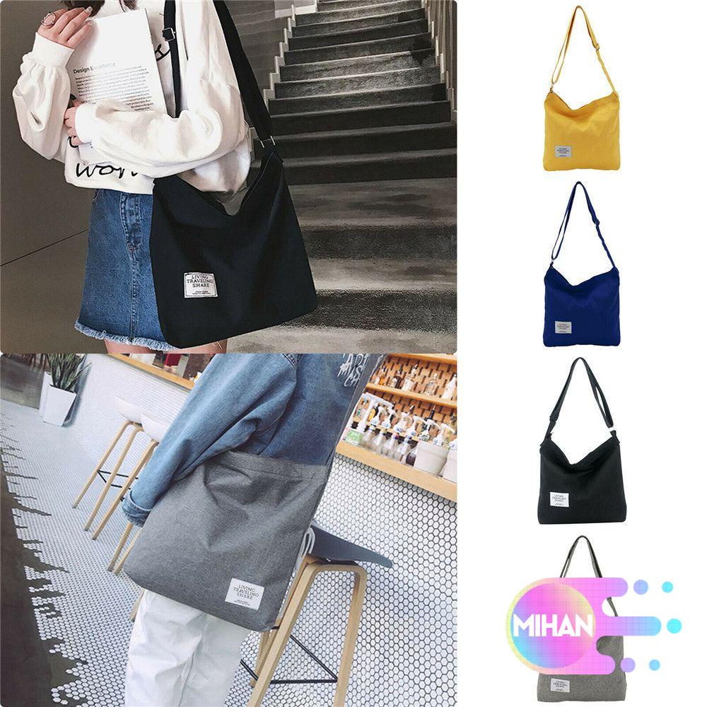 Túi đeo chéo vai bằng vải canvas MIHAN1 thời trang dành cho nữ