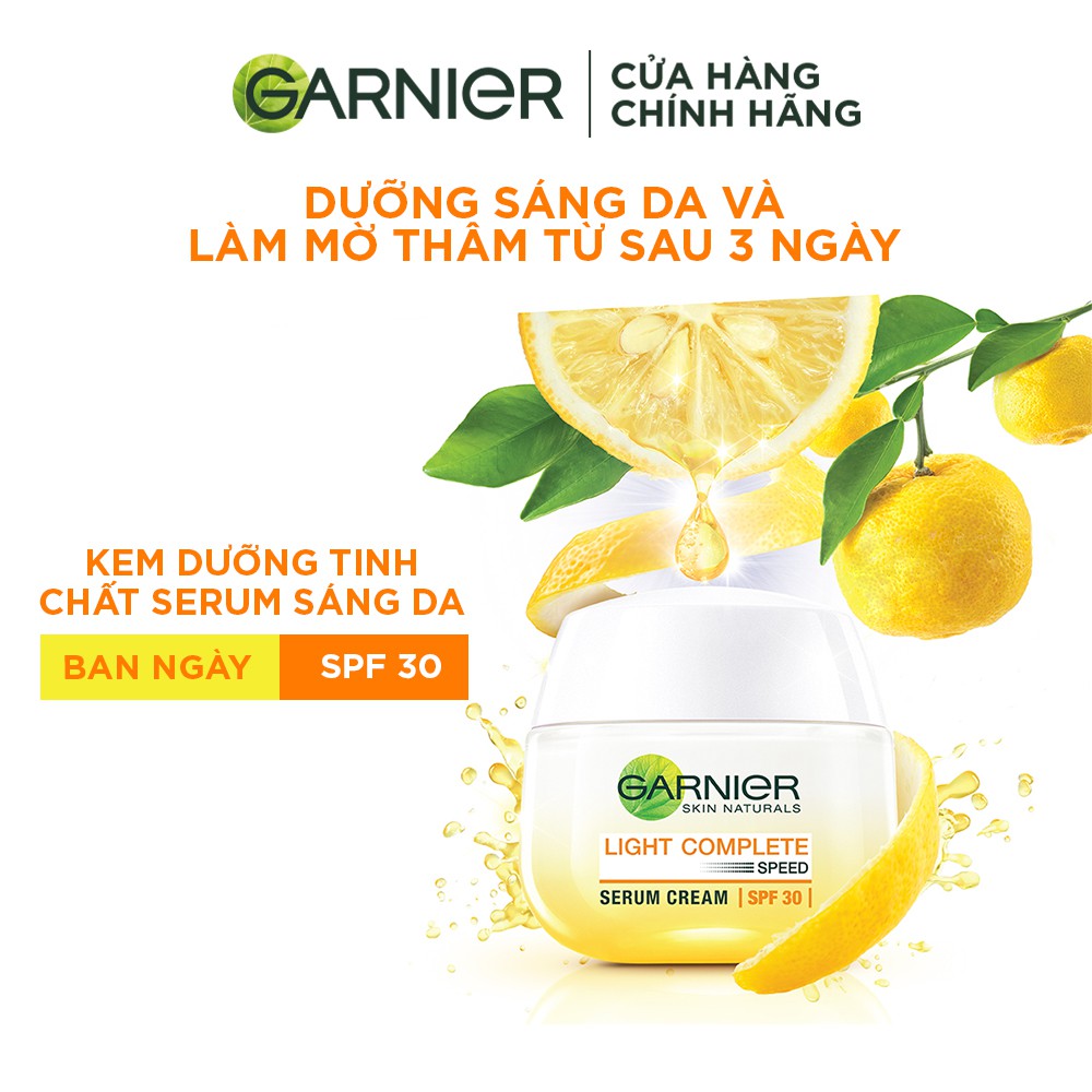 Kem Dưỡng Garnier Tinh Chất Serum Sáng Da Ban Ngày Light Complete Speed Serum Cream SPF30 50ml