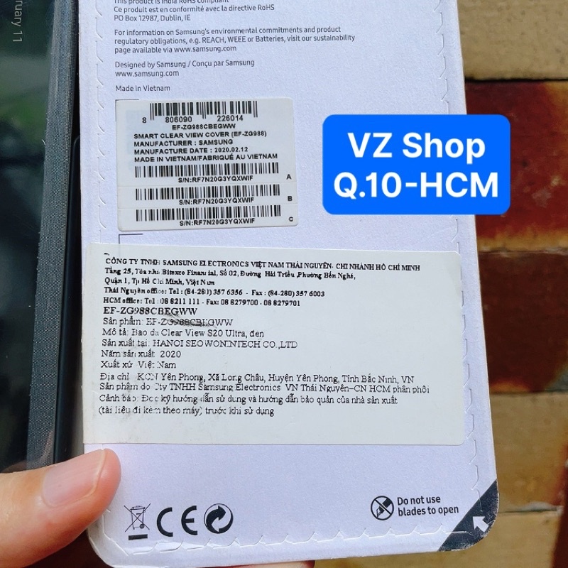 Chính hãng- Bao da Smart Clear View Cover cho Galaxy S20 Ultra