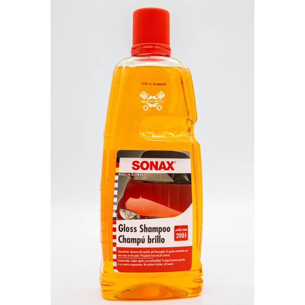 Xà Bông Rửa Xe Đậm Đặc,Tạo Hiệu Ứng Lá Sen An Toàn Cho Sơn - Sonax Gloss Shampoo Concetrate 1L  ཾ