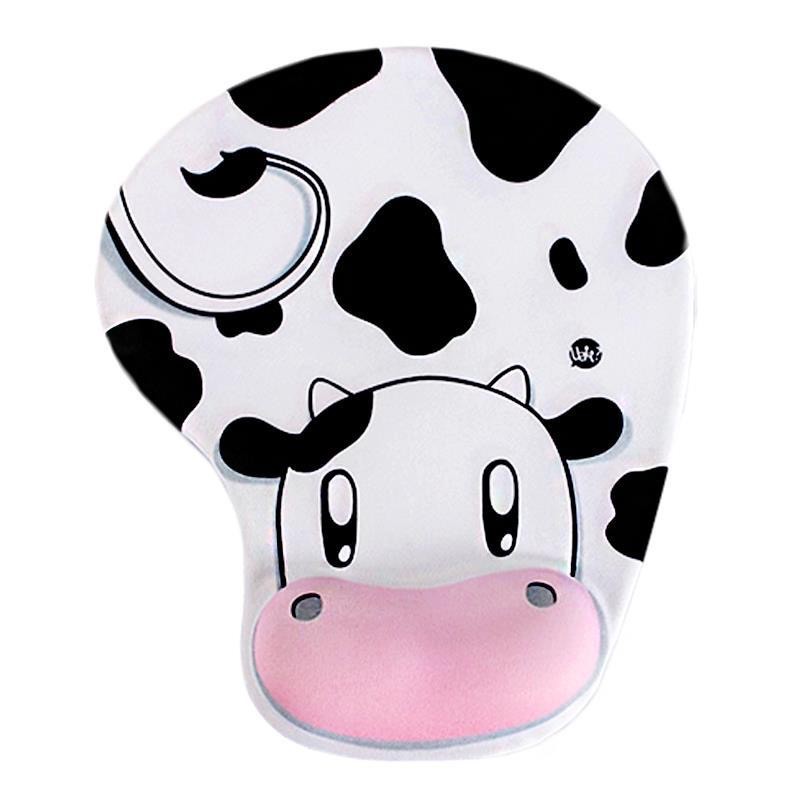 Miếng lót chuột hình bò sữa 3d có mút đệm silicon kê cổ tay tiện lợi khi chơi game