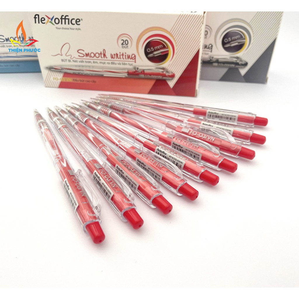 Bút bi Thiên Long nhiều màu FO-03 - Đầu bút 0.5mm THIỆN PHƯỚC