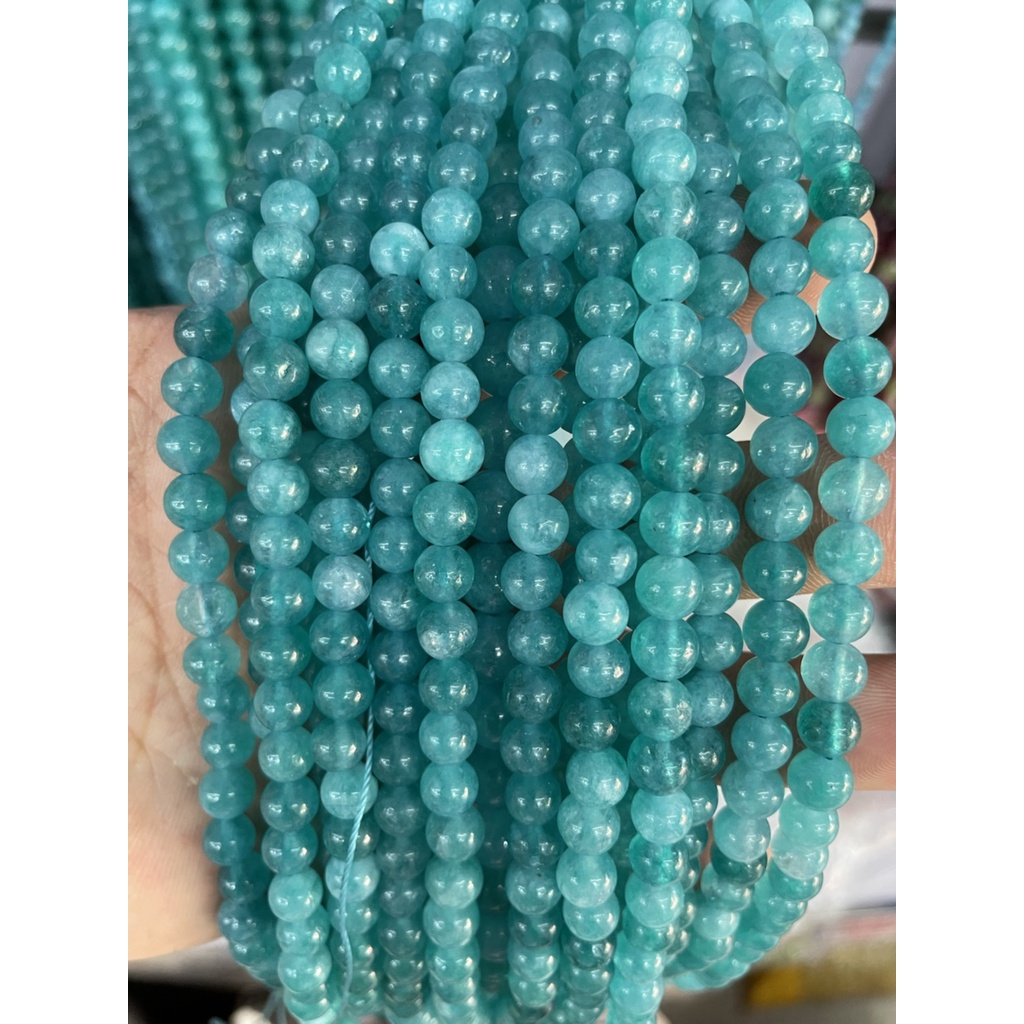 DIY Imitation Blue Amazonite Loose Beads For Making Bracelet 15"
