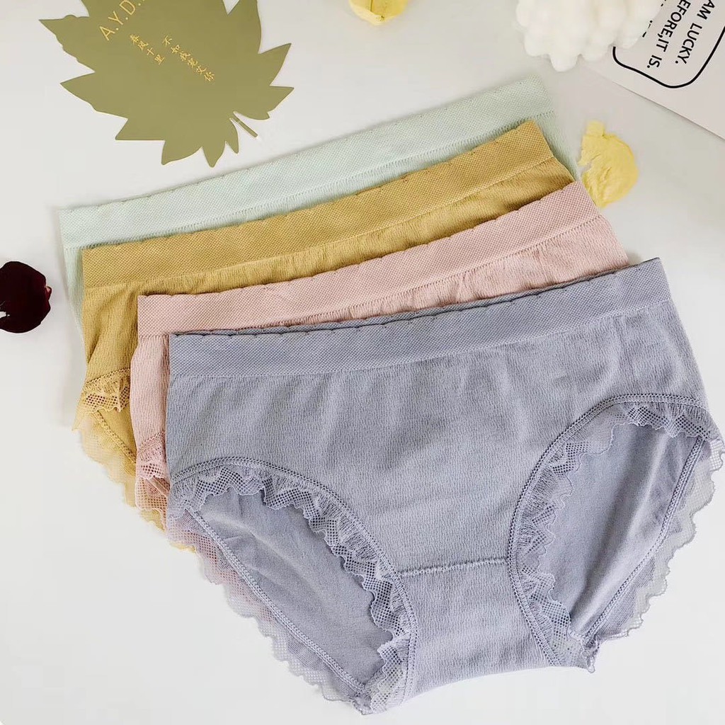 SET 4 QUẦN LÓT COTTON 💝FREESHIP💝COMBO 4 QUẦN CHIP NỮ NHIỀU LOẠI CẠP CAO  CHỐNG HẰN LỘ VIỀN CO GIÃN NHIỀU Q2715